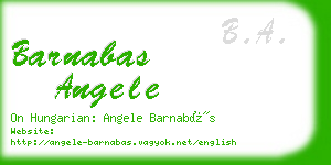 barnabas angele business card